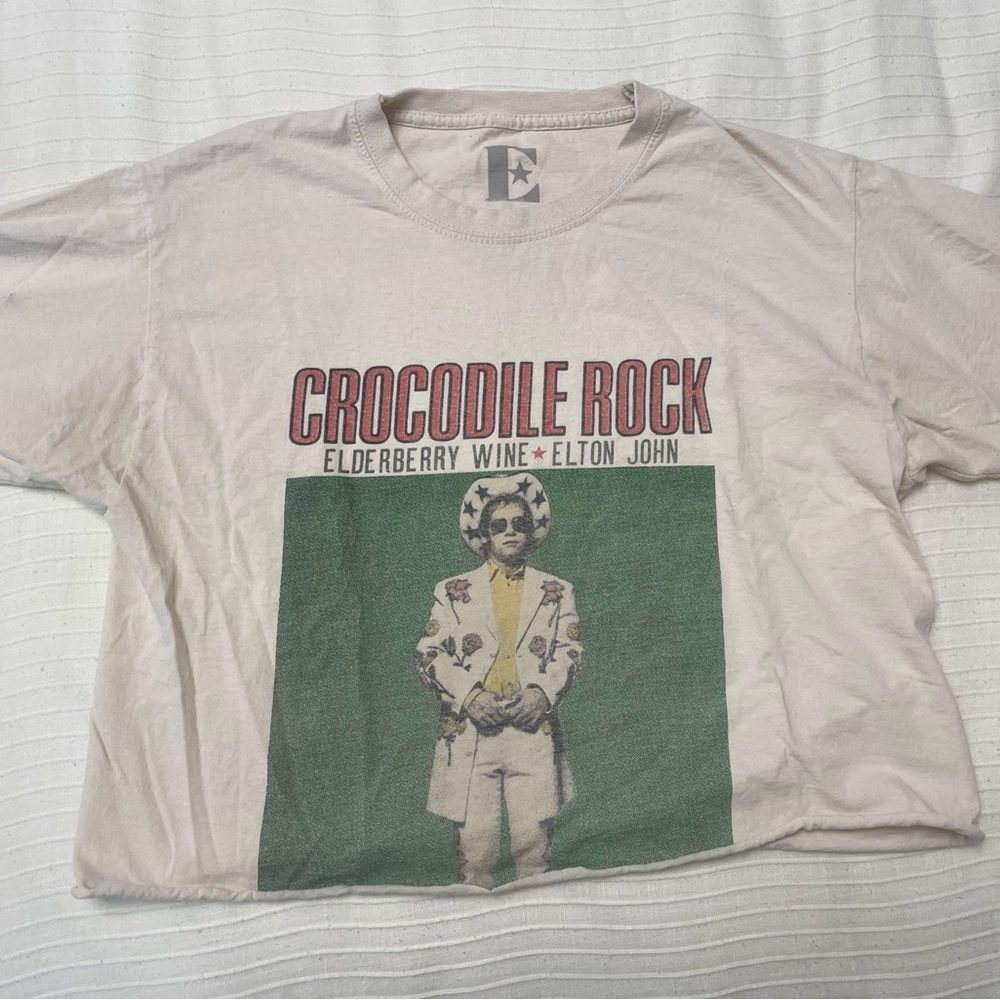Elton John Crocodile Rock Cropped T-Shirt